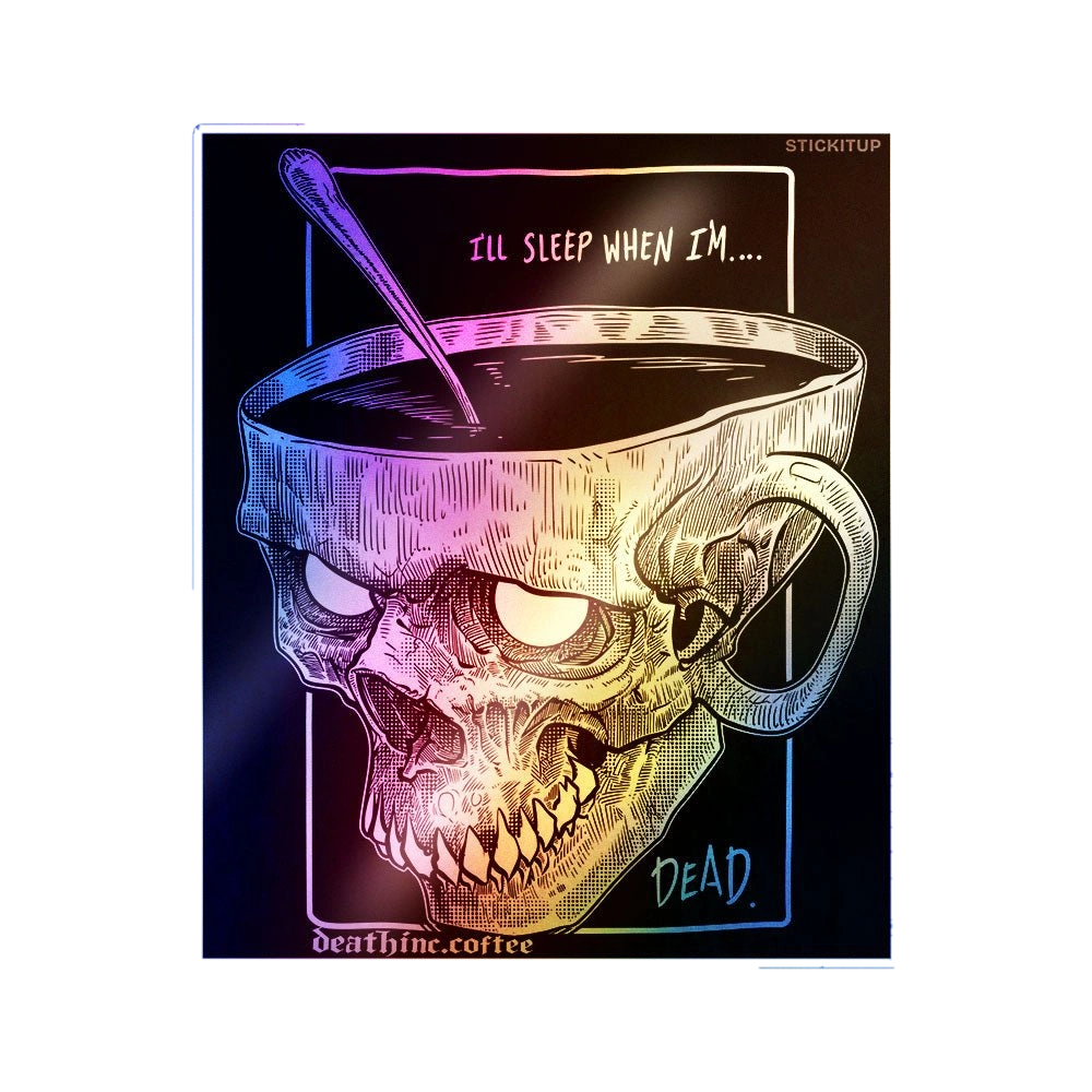 Skull Brain Bowl Holographic Stickers